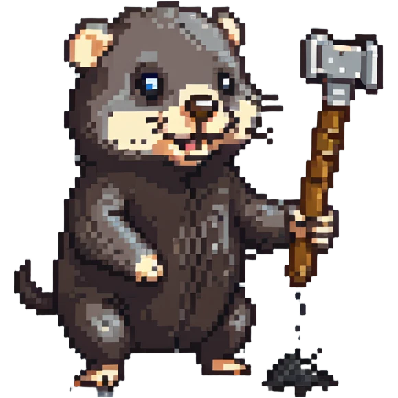 whacking a mole with a hammer emoji