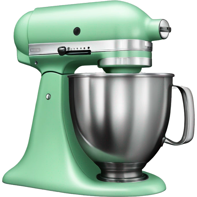 Realistic mint green kitchenaid mixer isolated. emoji