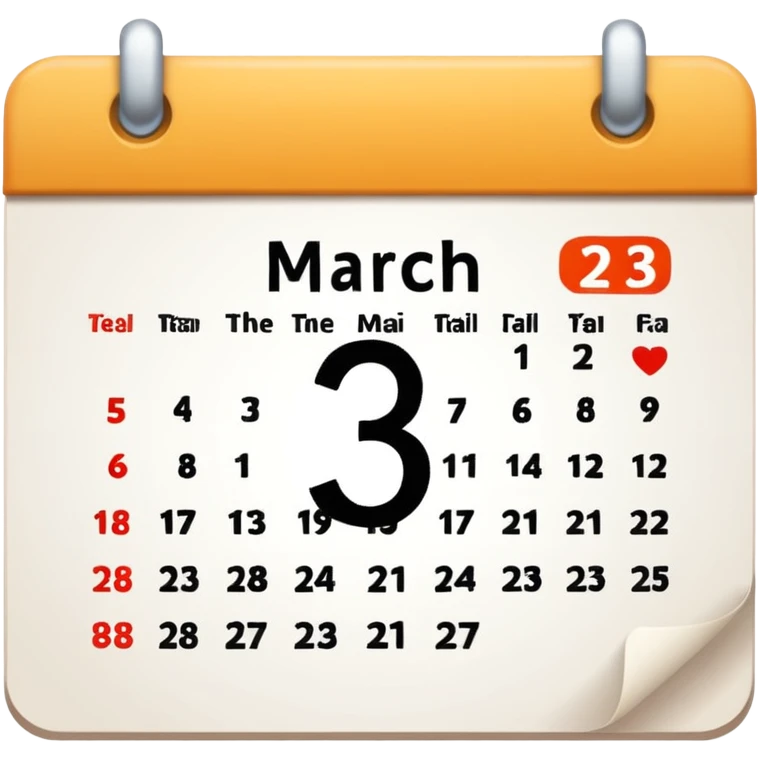 muestrame una fecha de calendario con la fecha "3 de marzo" emoji