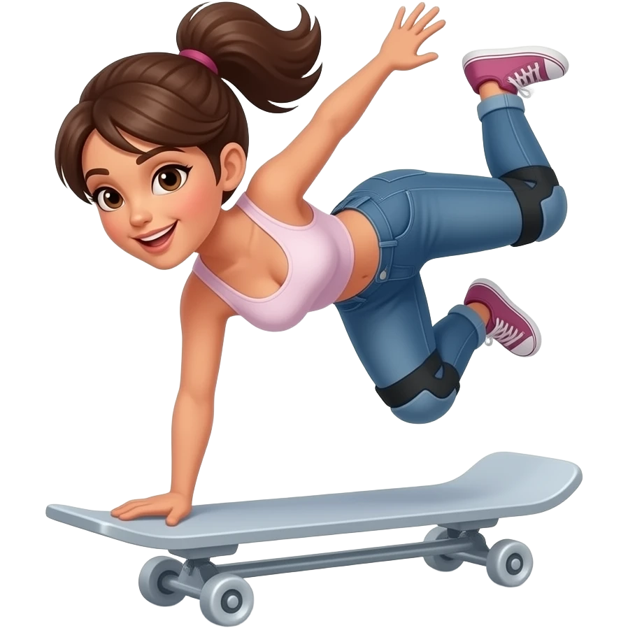 brunette women doing parkour emoji