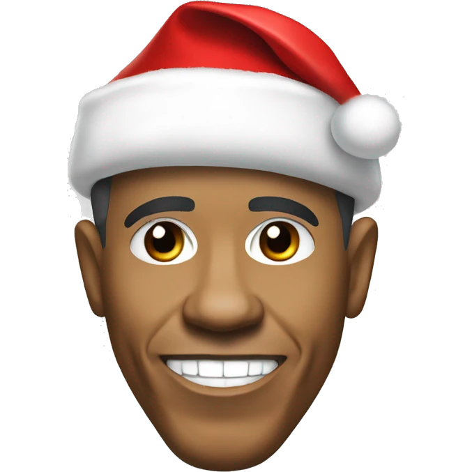 barack obama with santa hat emoji