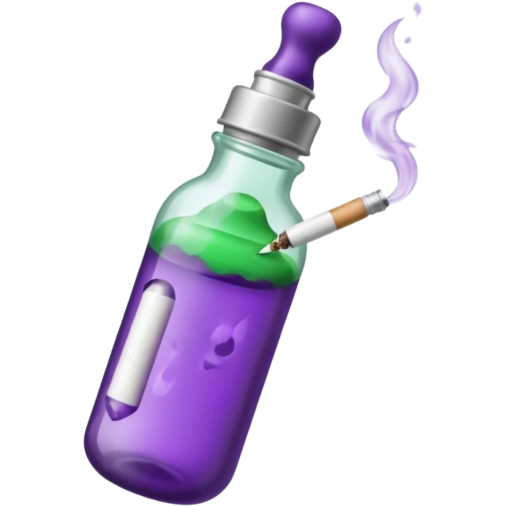 baby bottle with purple liquid and joint emoji