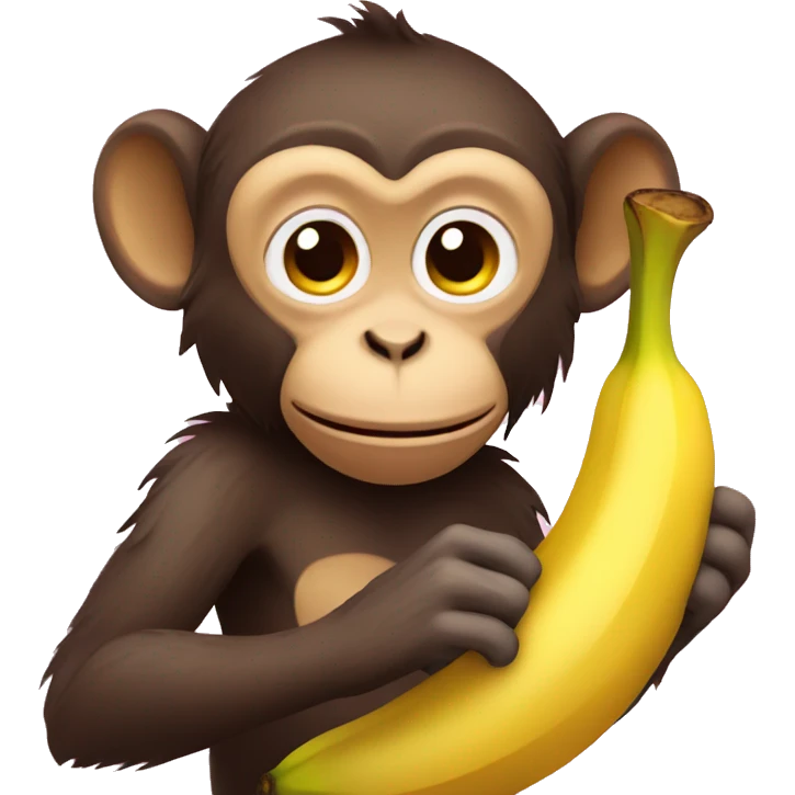 Monkey holding wet banana emoji