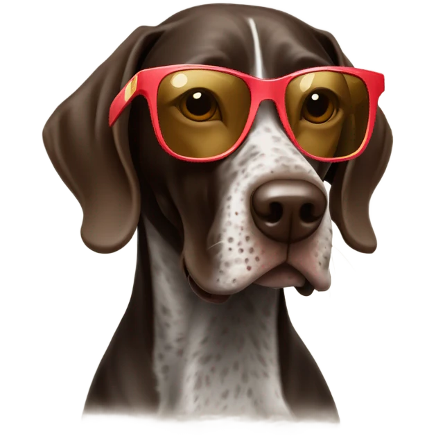 German shorthair pointer Dog with sunglasses on emoji