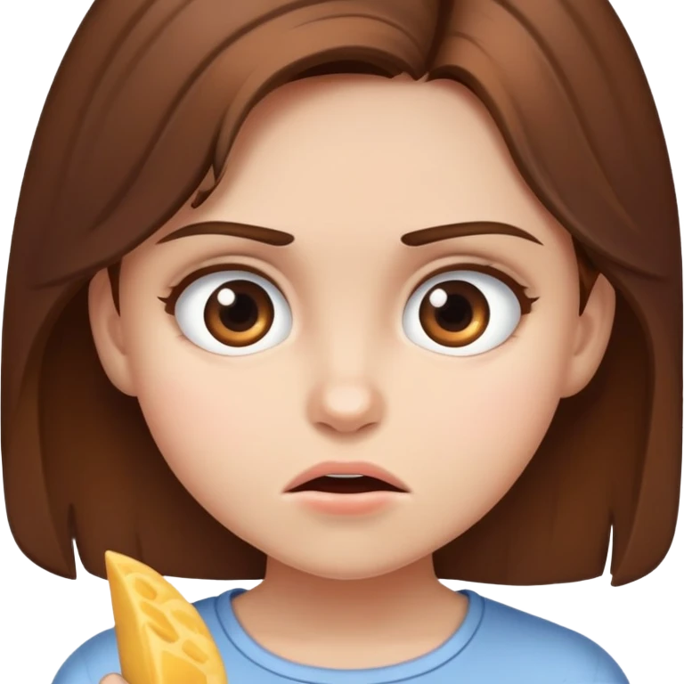 Girl with brown hair is hungry  emoji