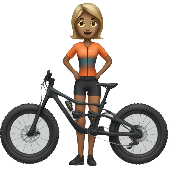 Mountian bike female  emoji