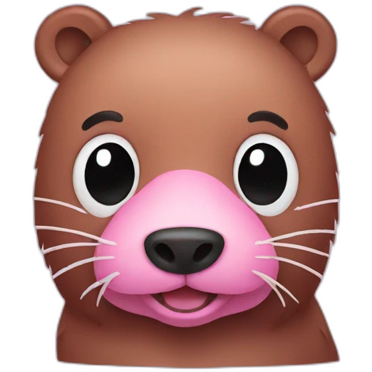 Pink beaver emoji