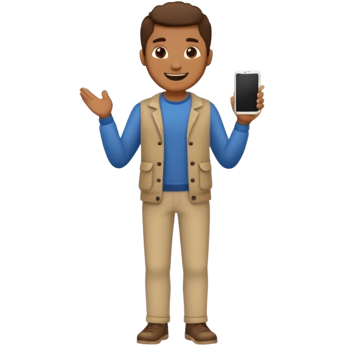 man full body doodle cartoon 2D talking emoji