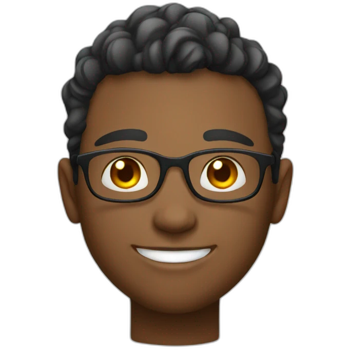 Cool boy smiling with round face emoji