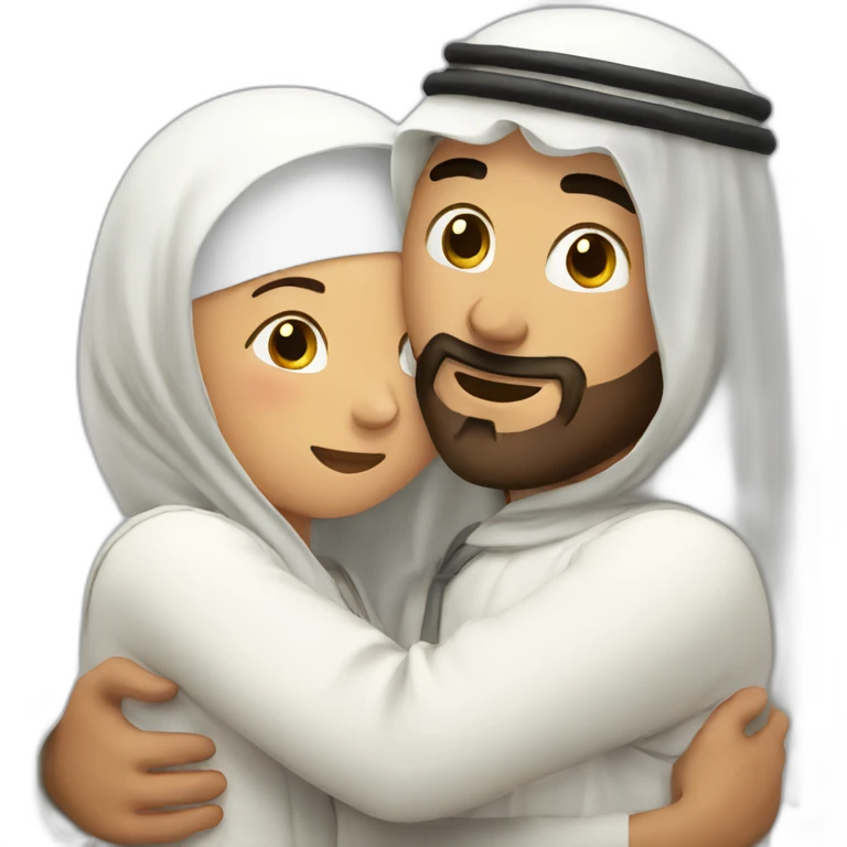 russian hugs arab emoji