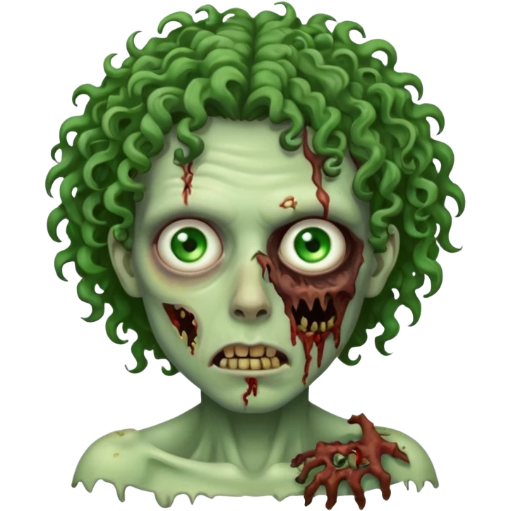 curly haired zombie emoji