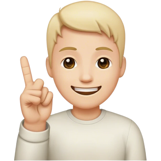 Smile emoji but middle finger emoji
