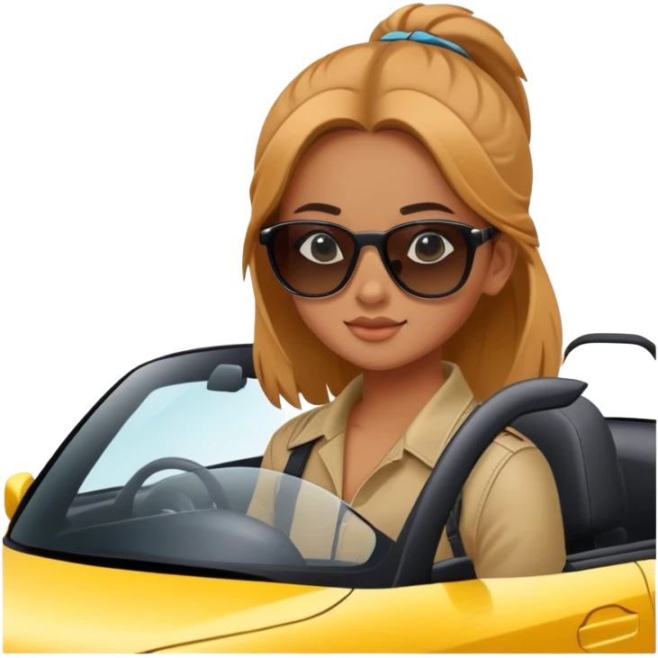 girl in car with sunglasses en Suzuki vitara  emoji