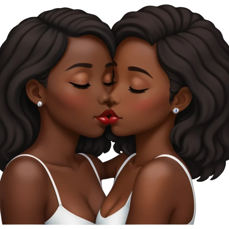 black women kissing emoji