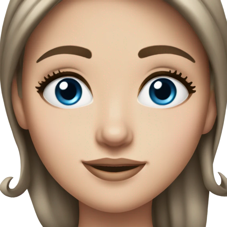 Makeup white girl Brown hair blue eyes emoji