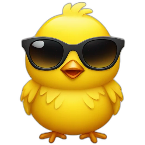 yellow chick with sunglasses emoji
