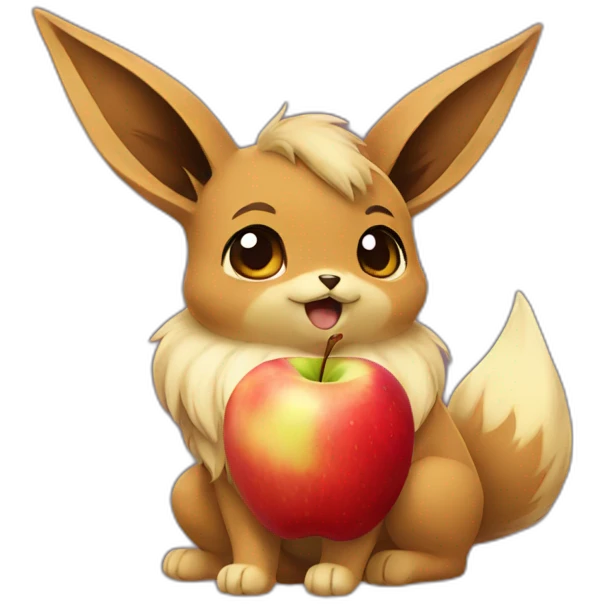 Eevee eating apple emoji