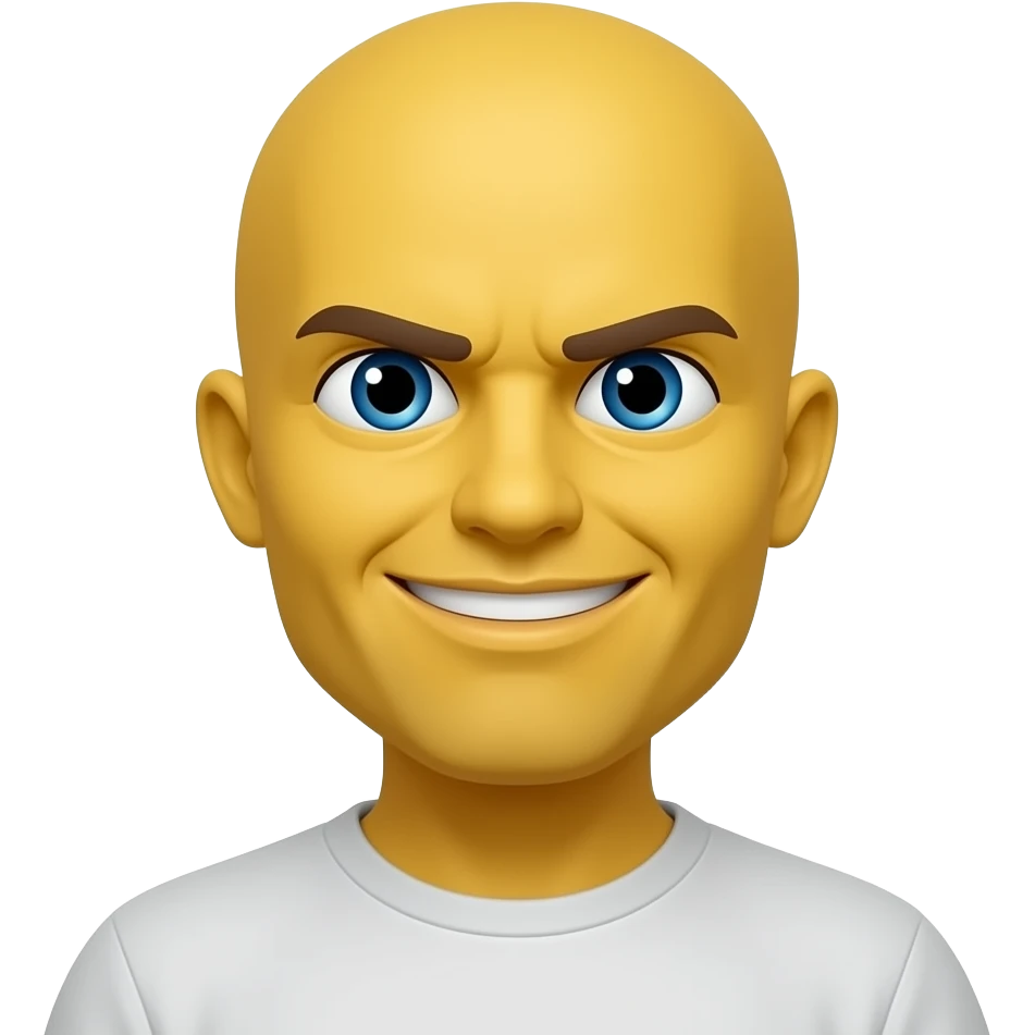 Yellow head mischievous emoji