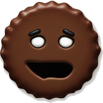 evil emoji mixed with a chocolate biscuit emoji