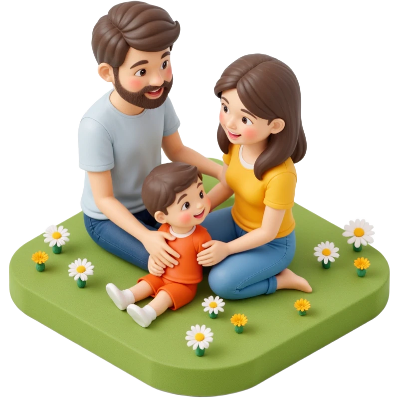family of 3, dad, mom, child emoji