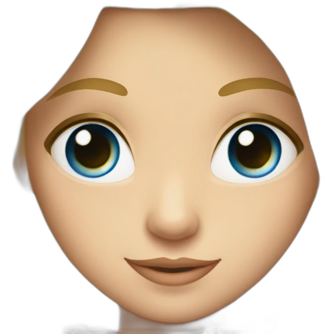Una princesa rubia ojos azules y pelo largo  emoji