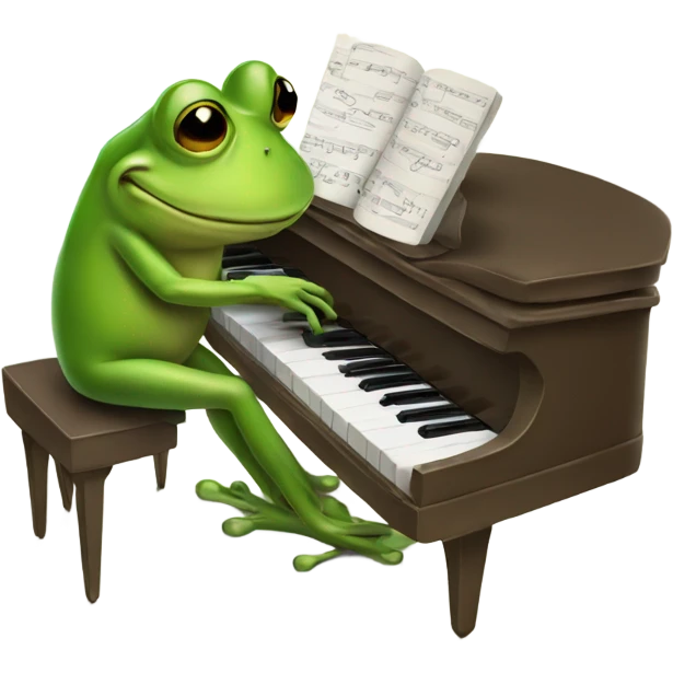 Frog playing piano emoji