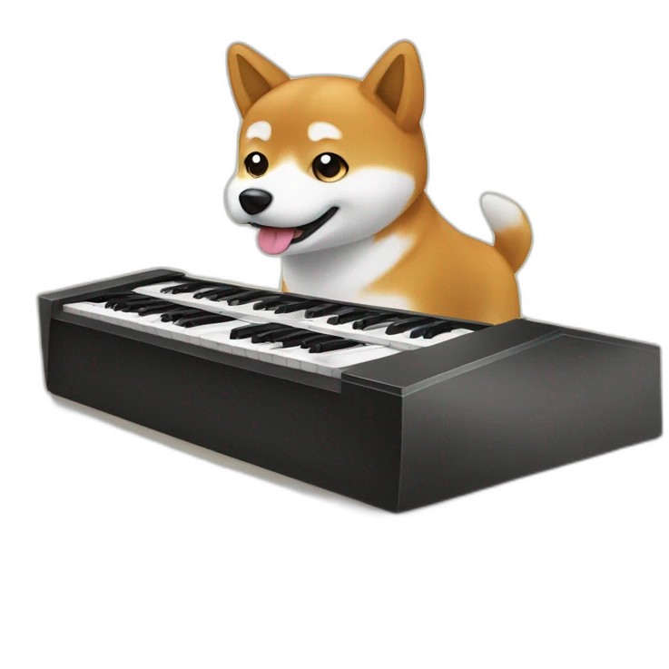shiba inu playing keyboard emoji