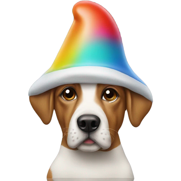 Dog with a gnome on its head emoji