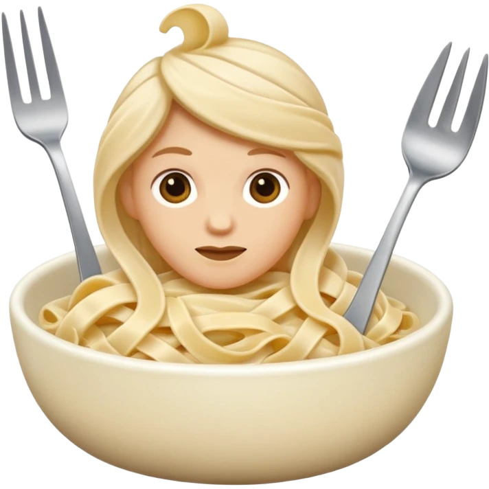 white creamy saucy fettuccine with a fork   emoji