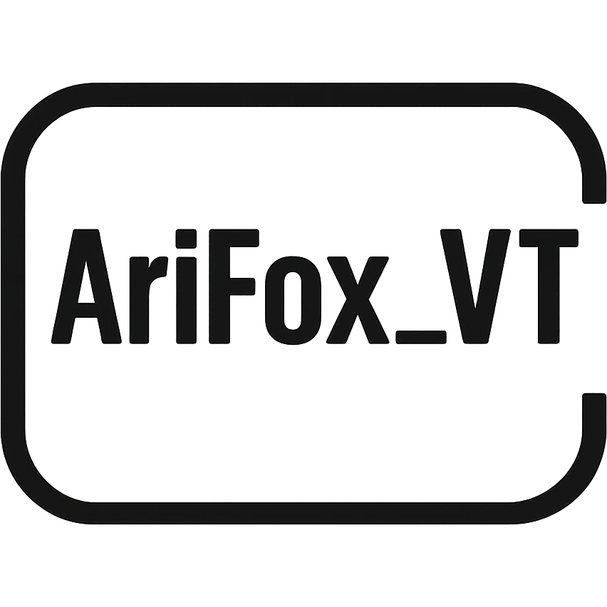 the GLOCK logo, except the letters say "AriFox_VT" emoji