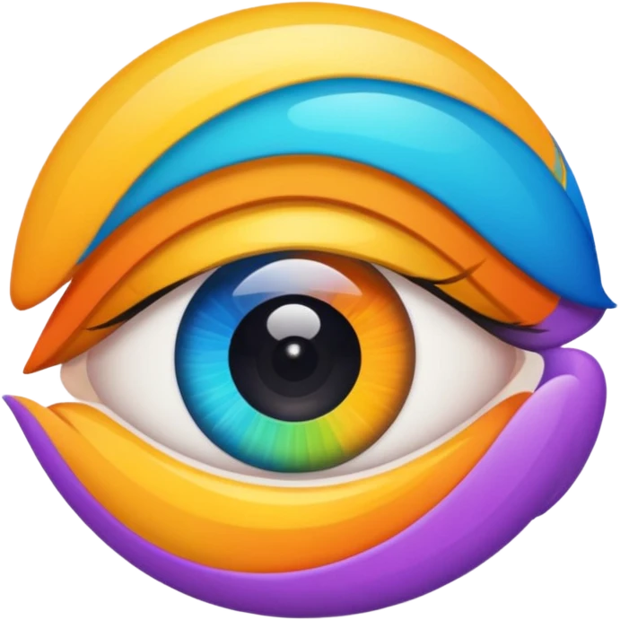  eyes spin multicolore emoji
