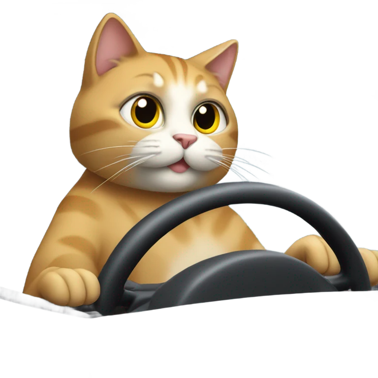 Cat driving a car emoji