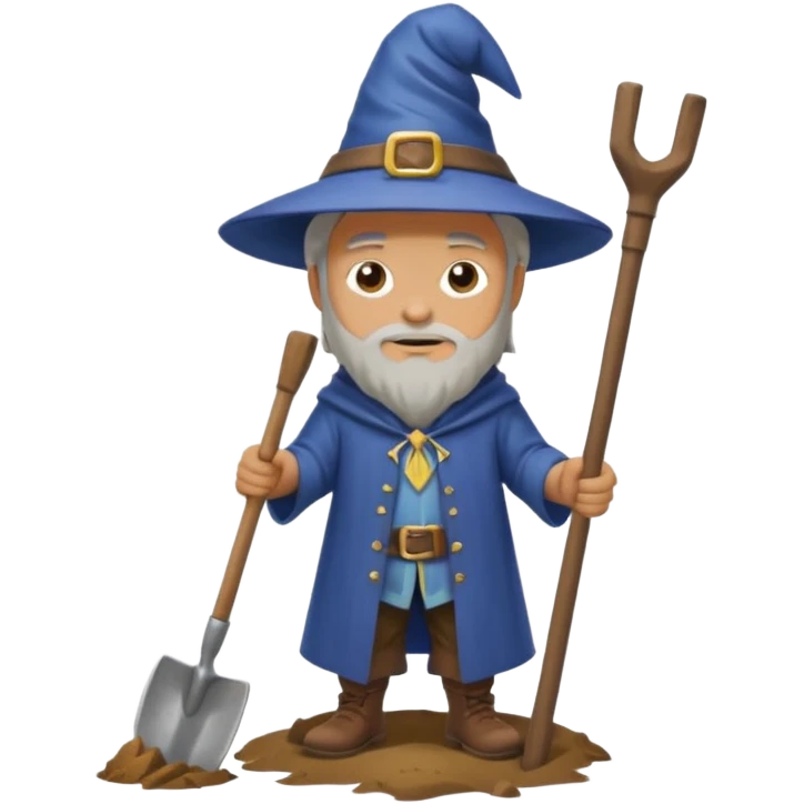a wizard digging a hole emoji
