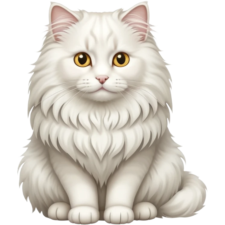Majestic white norwegian forest cat sitting regally emoji