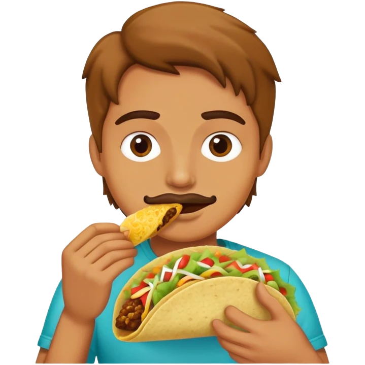 Mexican eating taco emoji