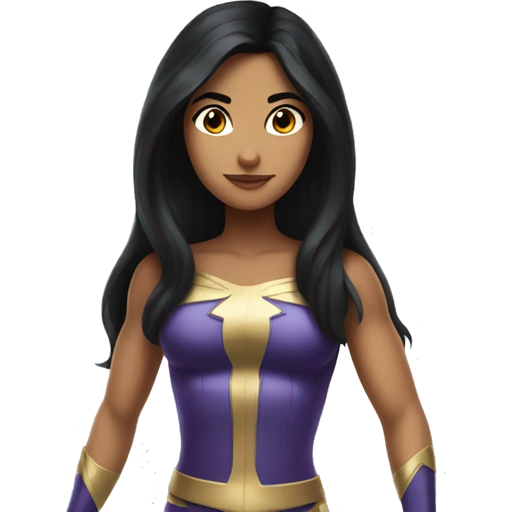 Hispanic superhero girl with long black hair  emoji