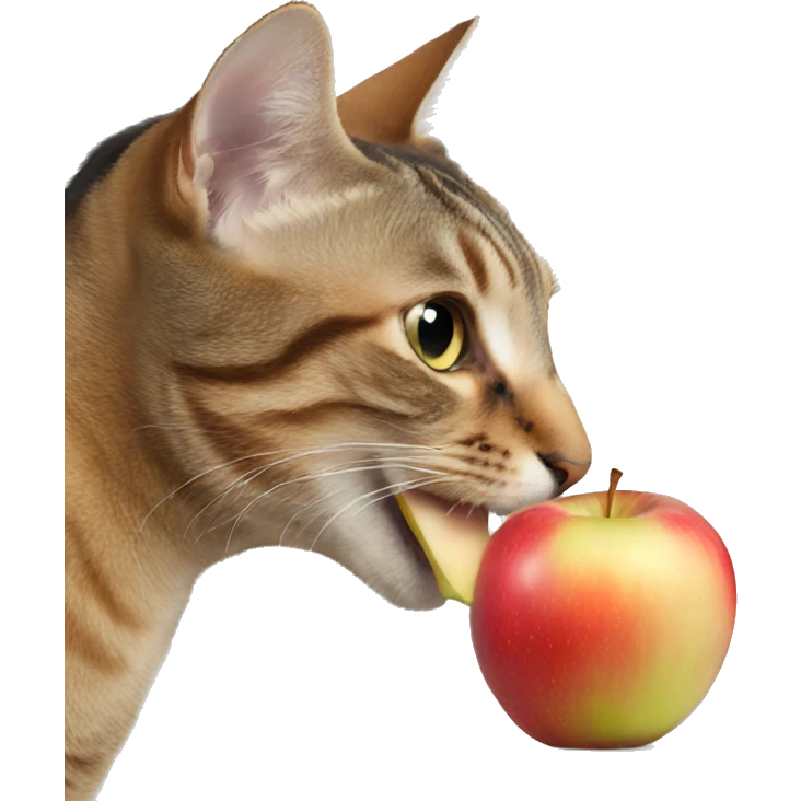 Cat eating apple emoji