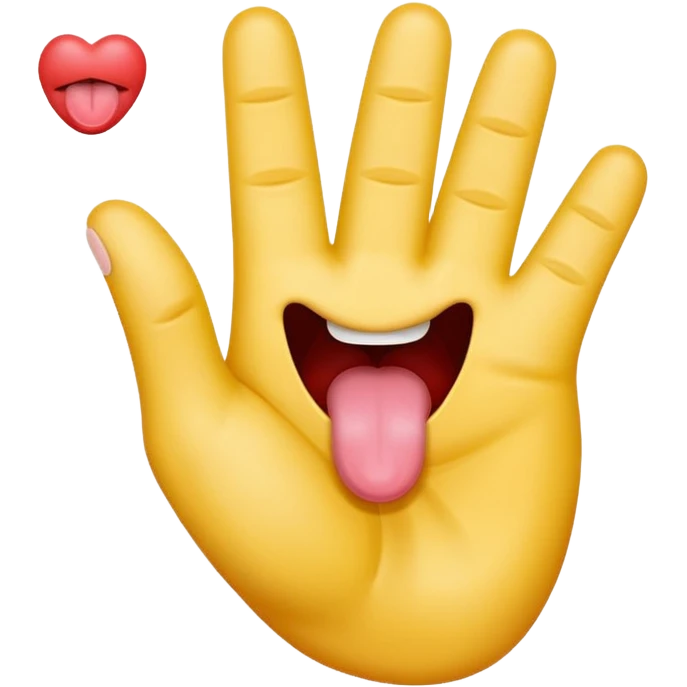 Tongue sticking out between two v'd fingers emoji