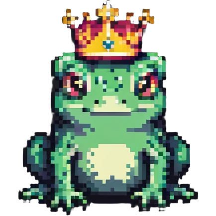 Tiny crowned frog emoji