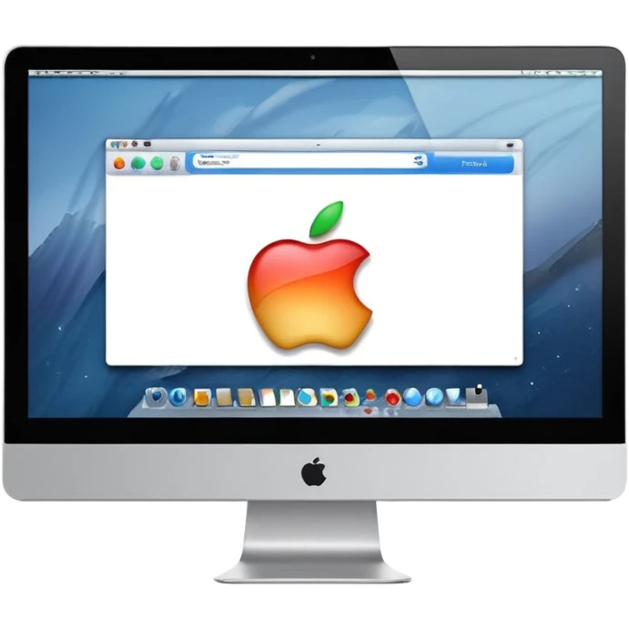 an Apple iMac that is showing a website emoji