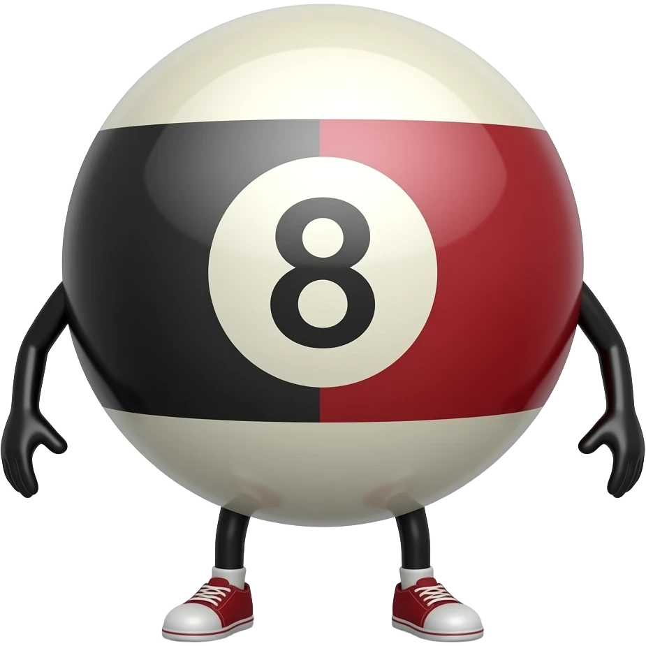8 ball with legs and arms emoji