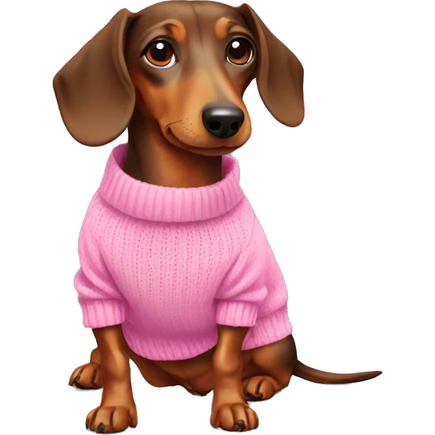 Dachshund with a pink sweater emoji