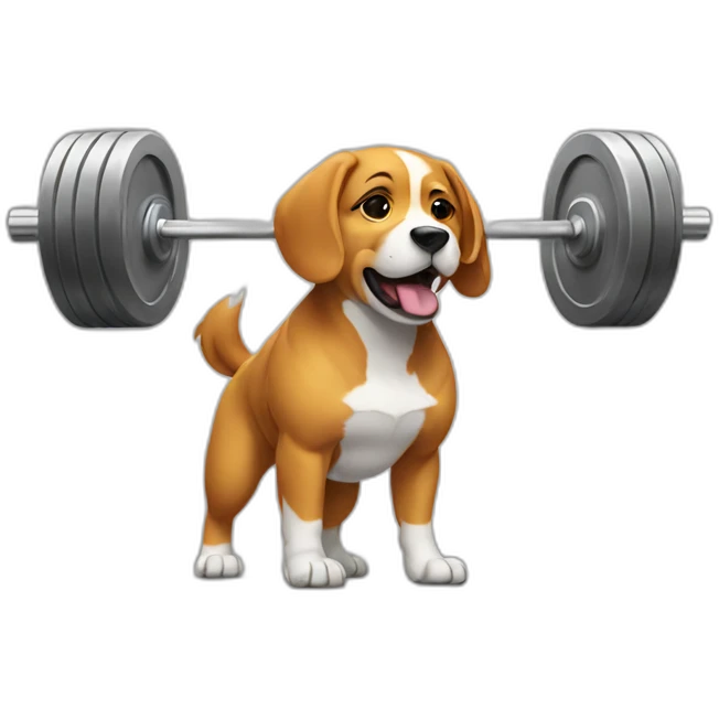 A weightlifting dog emoji