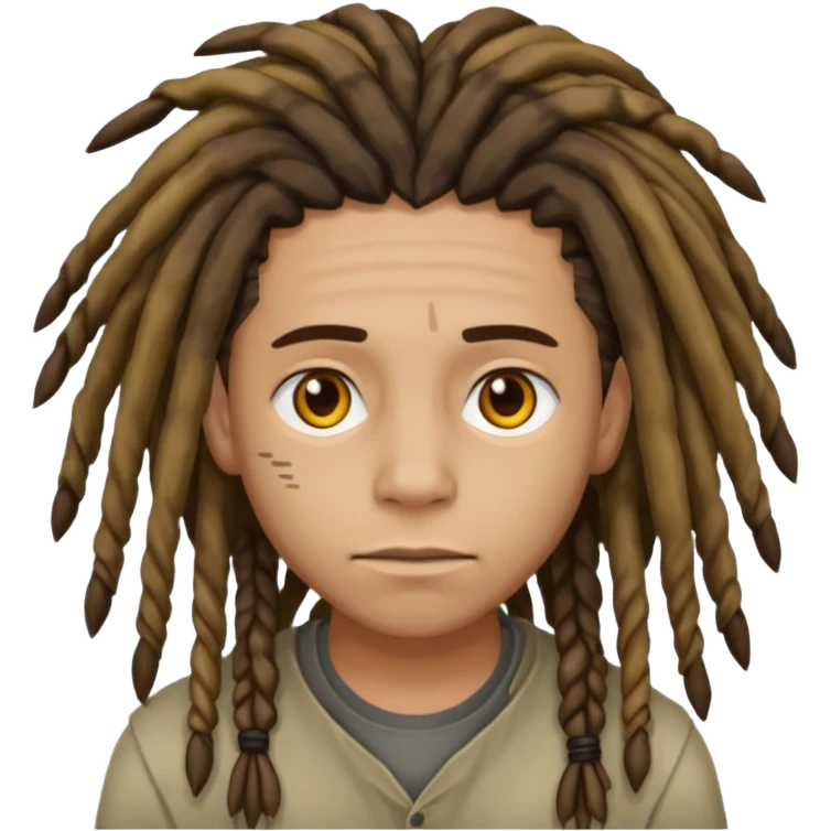 Dreads not smiling and mixed skin color emoji emoji