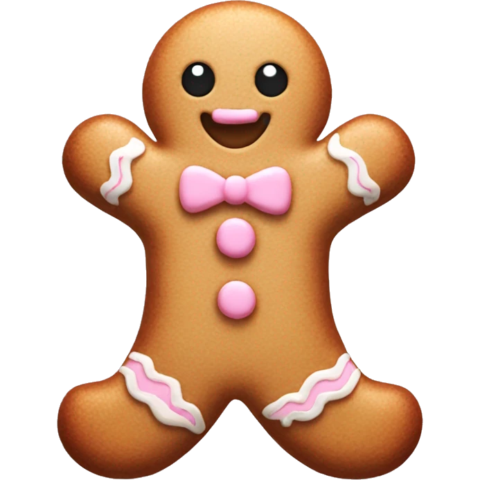 Light pink  gingerbread man emoji