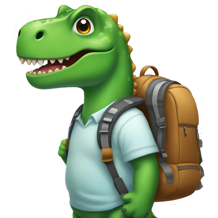 Dino with a backpack  emoji