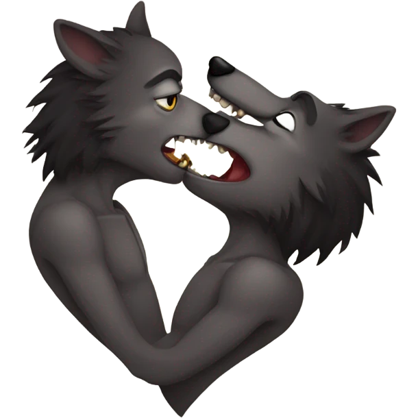 Two werewolves kissing emoji