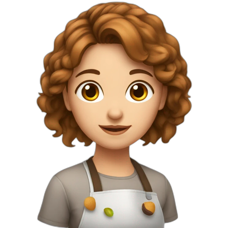 Une fille avec des cheveux bruns en train de cuisiner emoji