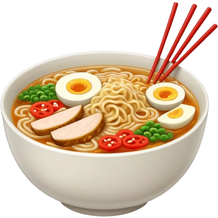 ramen bowl with one chopstick emoji