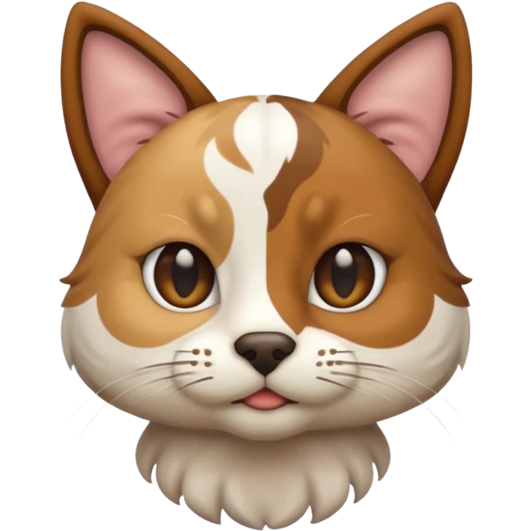 cat and dog merged together, one side cat, one side dog emoji